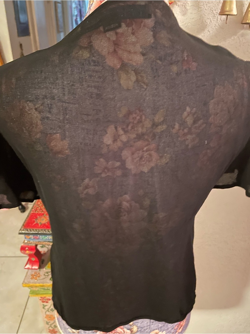 Rare Y2K Miss Sixty Sequin Beaded Fairy Butterfly Cutout Crop Top Vintage Grail - Picture 4 of 10